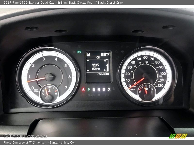Brilliant Black Crystal Pearl / Black/Diesel Gray 2017 Ram 1500 Express Quad Cab