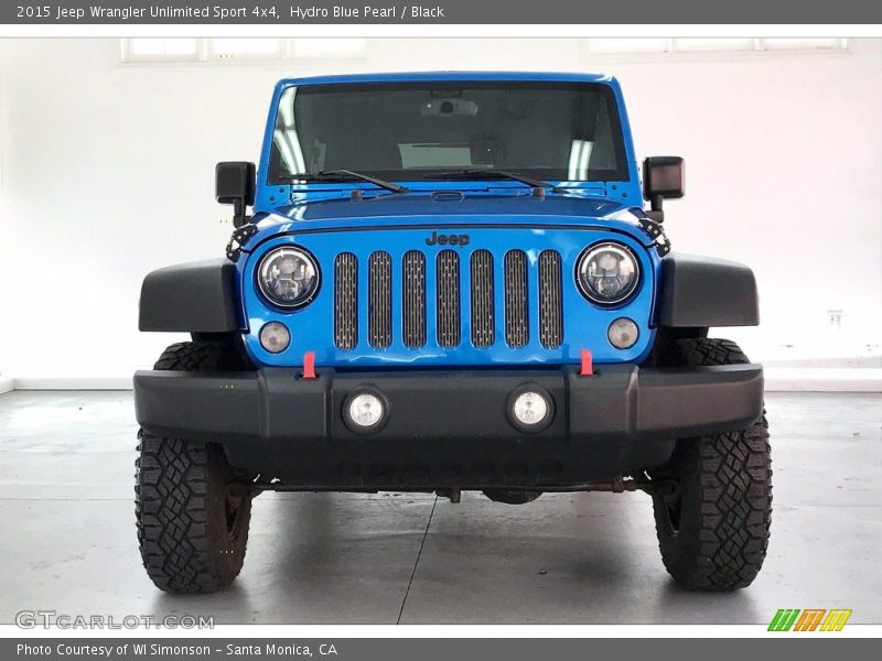 Hydro Blue Pearl / Black 2015 Jeep Wrangler Unlimited Sport 4x4