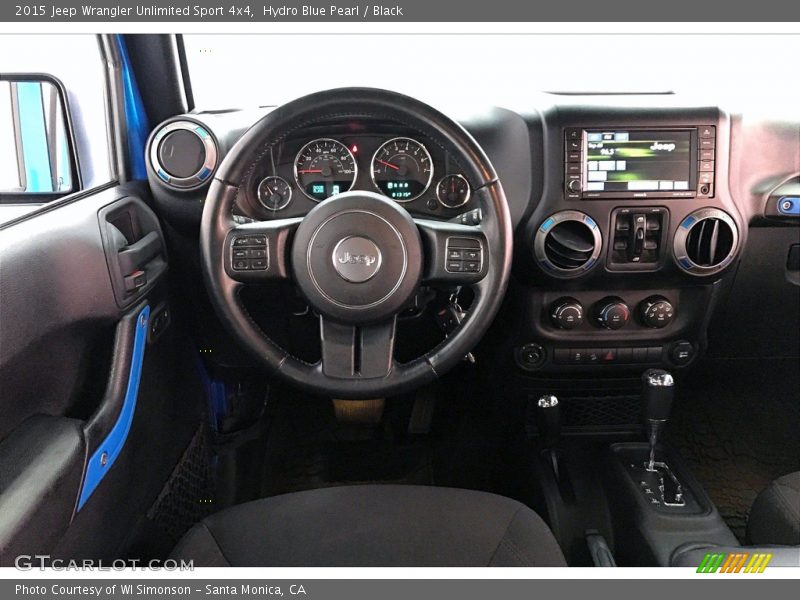 Hydro Blue Pearl / Black 2015 Jeep Wrangler Unlimited Sport 4x4