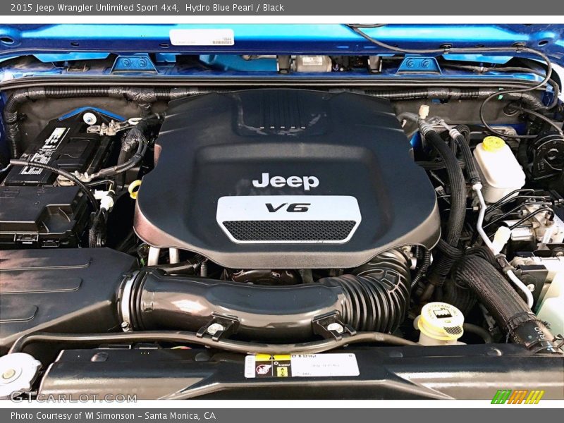 Hydro Blue Pearl / Black 2015 Jeep Wrangler Unlimited Sport 4x4