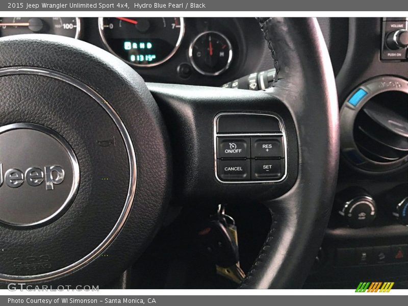 Hydro Blue Pearl / Black 2015 Jeep Wrangler Unlimited Sport 4x4