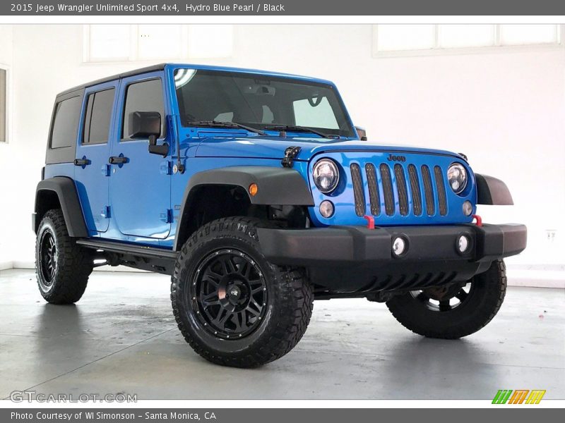 Hydro Blue Pearl / Black 2015 Jeep Wrangler Unlimited Sport 4x4