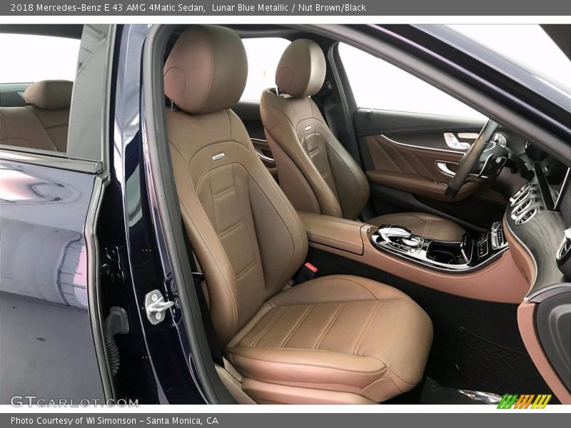 Lunar Blue Metallic / Nut Brown/Black 2018 Mercedes-Benz E 43 AMG 4Matic Sedan