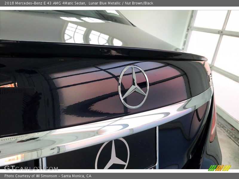 Lunar Blue Metallic / Nut Brown/Black 2018 Mercedes-Benz E 43 AMG 4Matic Sedan