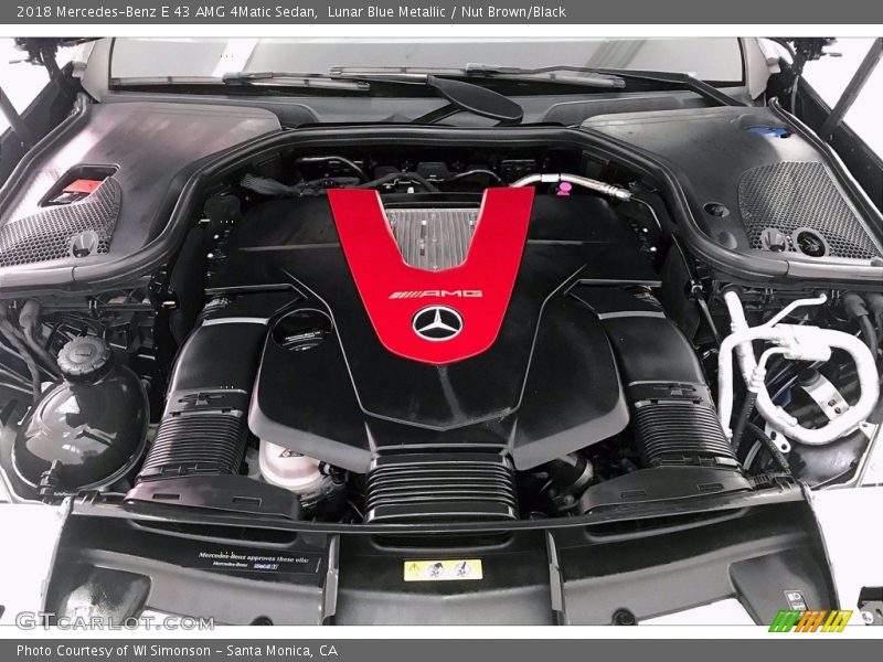 Lunar Blue Metallic / Nut Brown/Black 2018 Mercedes-Benz E 43 AMG 4Matic Sedan