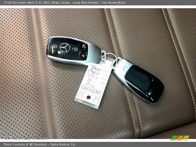 Lunar Blue Metallic / Nut Brown/Black 2018 Mercedes-Benz E 43 AMG 4Matic Sedan
