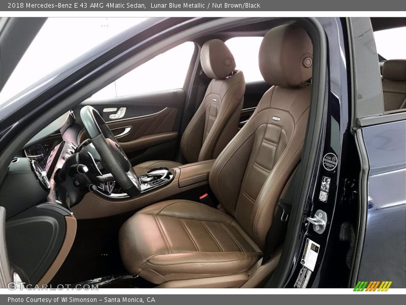 Lunar Blue Metallic / Nut Brown/Black 2018 Mercedes-Benz E 43 AMG 4Matic Sedan
