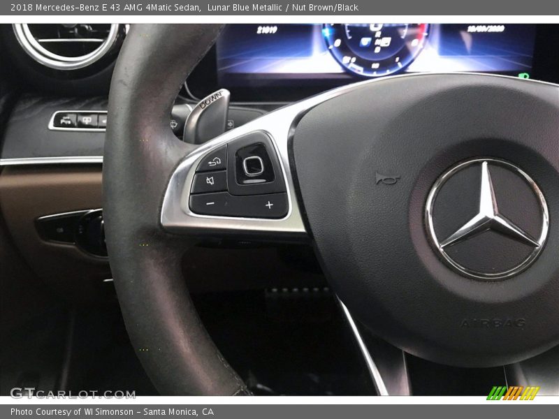 Lunar Blue Metallic / Nut Brown/Black 2018 Mercedes-Benz E 43 AMG 4Matic Sedan