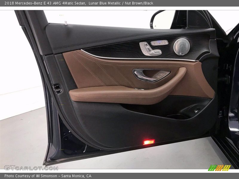 Lunar Blue Metallic / Nut Brown/Black 2018 Mercedes-Benz E 43 AMG 4Matic Sedan