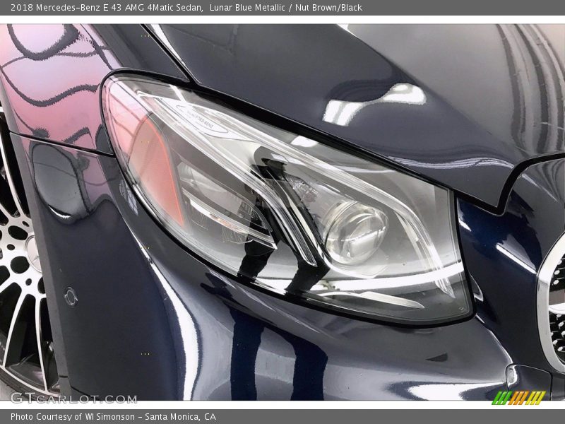 Lunar Blue Metallic / Nut Brown/Black 2018 Mercedes-Benz E 43 AMG 4Matic Sedan