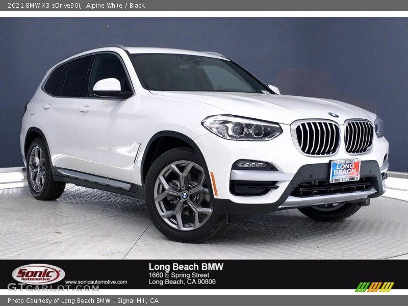 Alpine White / Black 2021 BMW X3 sDrive30i