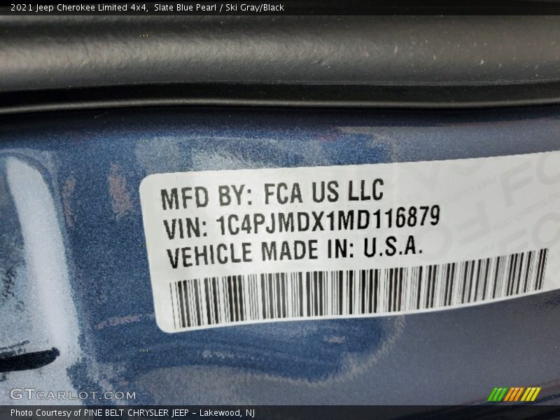 Slate Blue Pearl / Ski Gray/Black 2021 Jeep Cherokee Limited 4x4