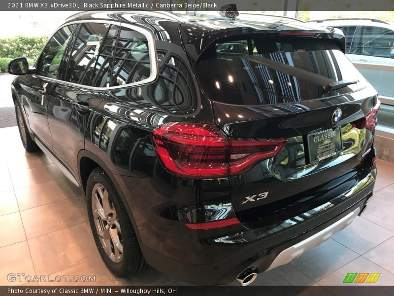 Black Sapphire Metallic / Canberra Beige/Black 2021 BMW X3 xDrive30i