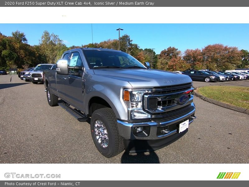 Iconic Silver / Medium Earth Gray 2020 Ford F250 Super Duty XLT Crew Cab 4x4