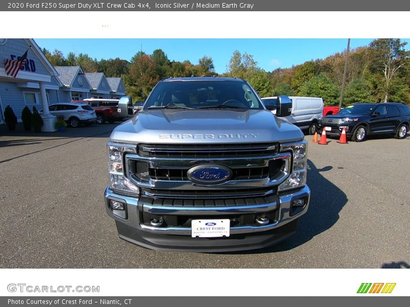 Iconic Silver / Medium Earth Gray 2020 Ford F250 Super Duty XLT Crew Cab 4x4