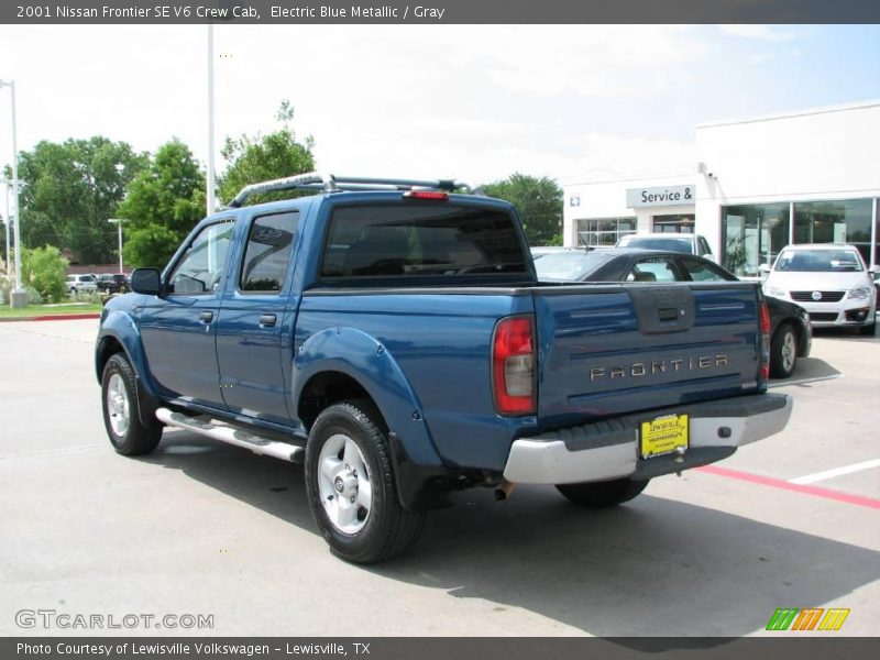 Electric Blue Metallic / Gray 2001 Nissan Frontier SE V6 Crew Cab
