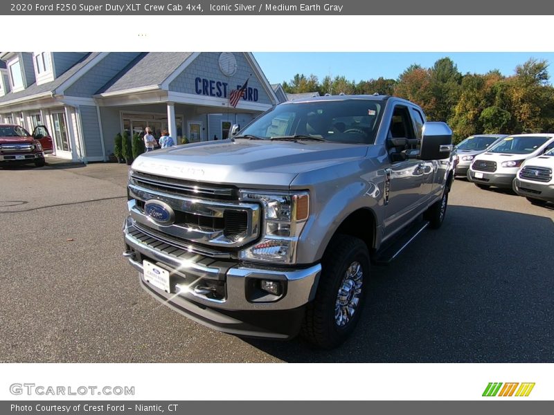 Iconic Silver / Medium Earth Gray 2020 Ford F250 Super Duty XLT Crew Cab 4x4