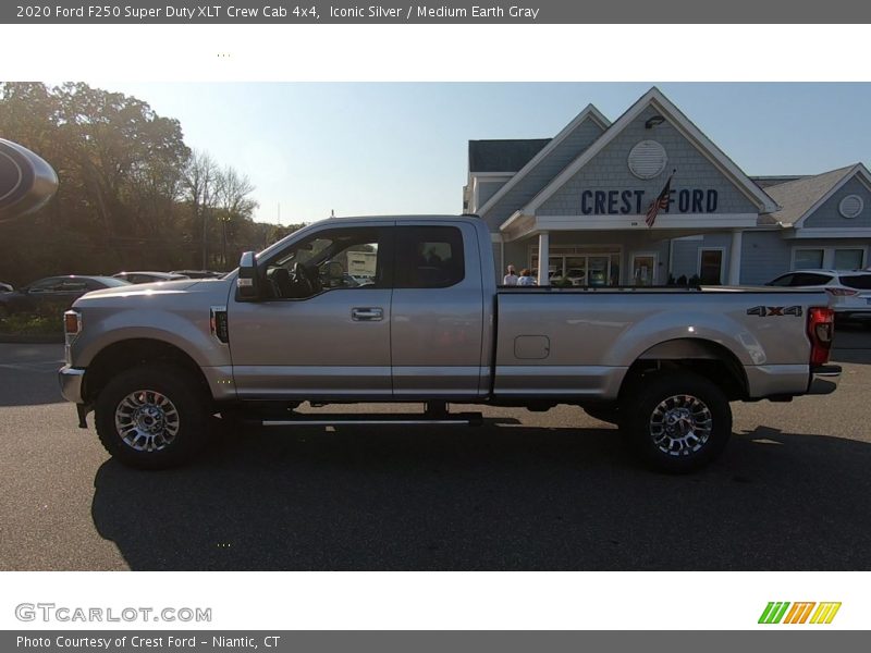 Iconic Silver / Medium Earth Gray 2020 Ford F250 Super Duty XLT Crew Cab 4x4