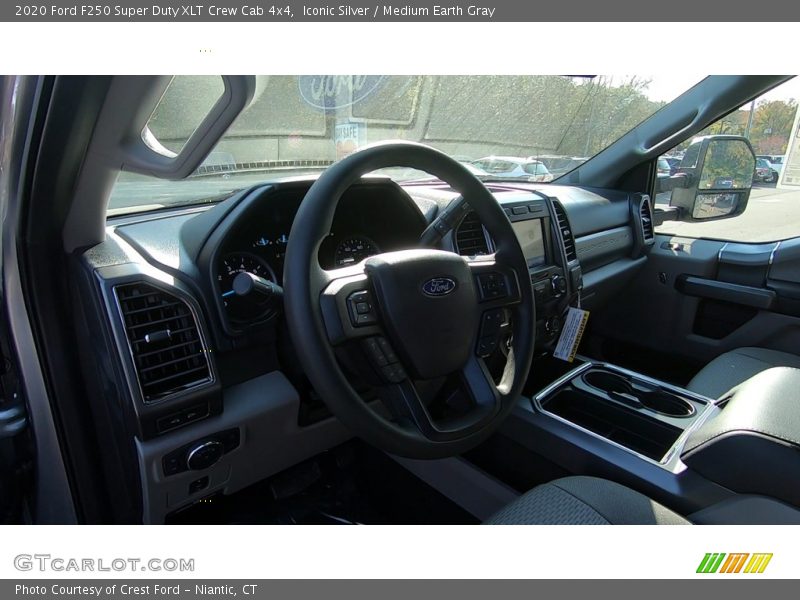 Iconic Silver / Medium Earth Gray 2020 Ford F250 Super Duty XLT Crew Cab 4x4