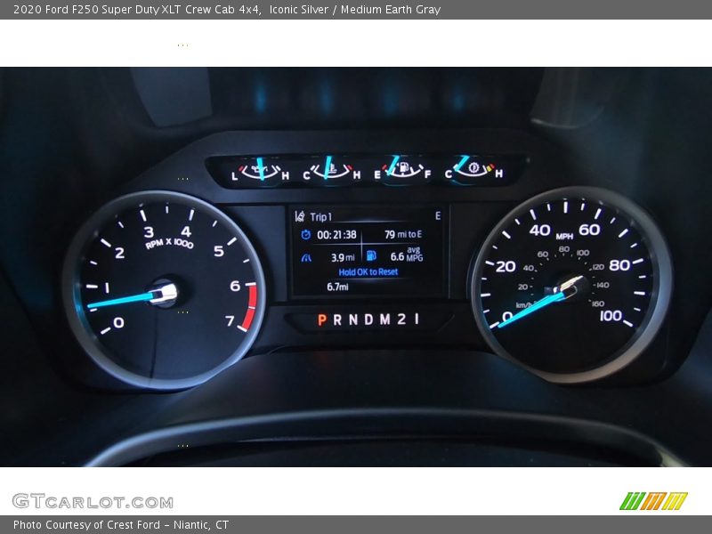 Iconic Silver / Medium Earth Gray 2020 Ford F250 Super Duty XLT Crew Cab 4x4