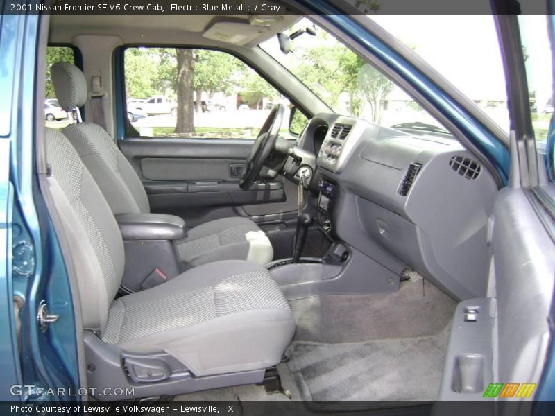 Electric Blue Metallic / Gray 2001 Nissan Frontier SE V6 Crew Cab
