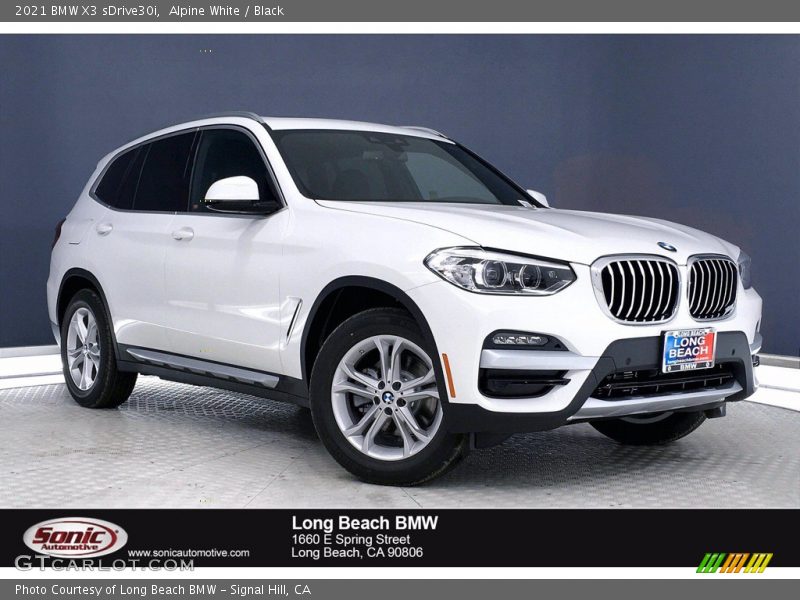 Alpine White / Black 2021 BMW X3 sDrive30i