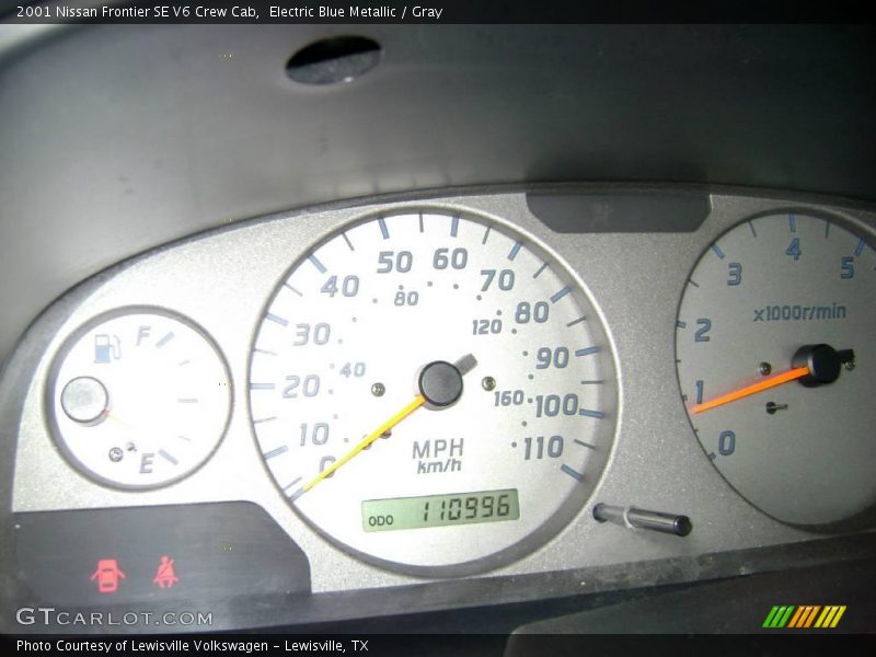 Electric Blue Metallic / Gray 2001 Nissan Frontier SE V6 Crew Cab