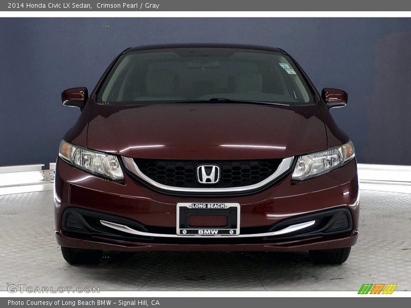 Crimson Pearl / Gray 2014 Honda Civic LX Sedan