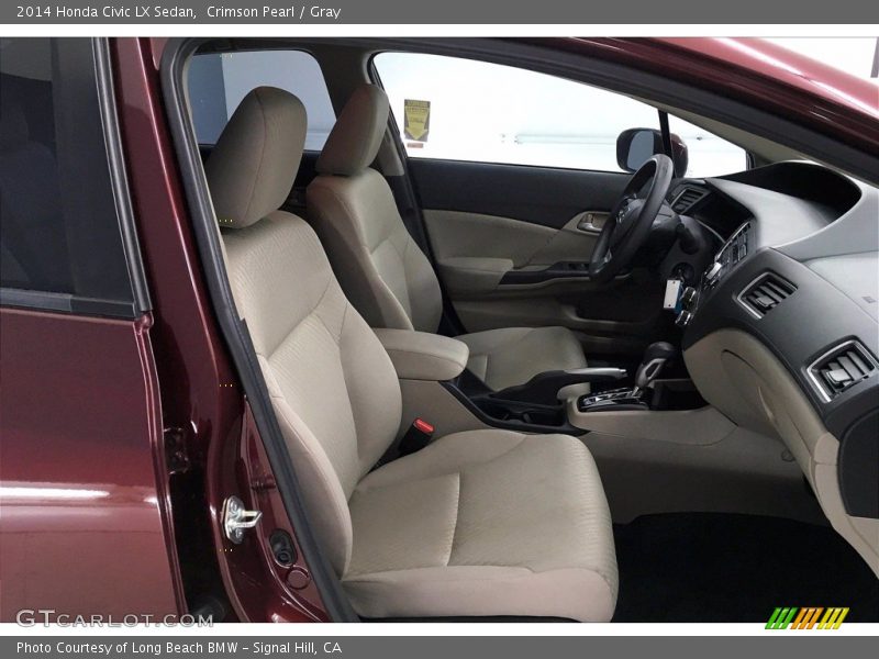 Crimson Pearl / Gray 2014 Honda Civic LX Sedan