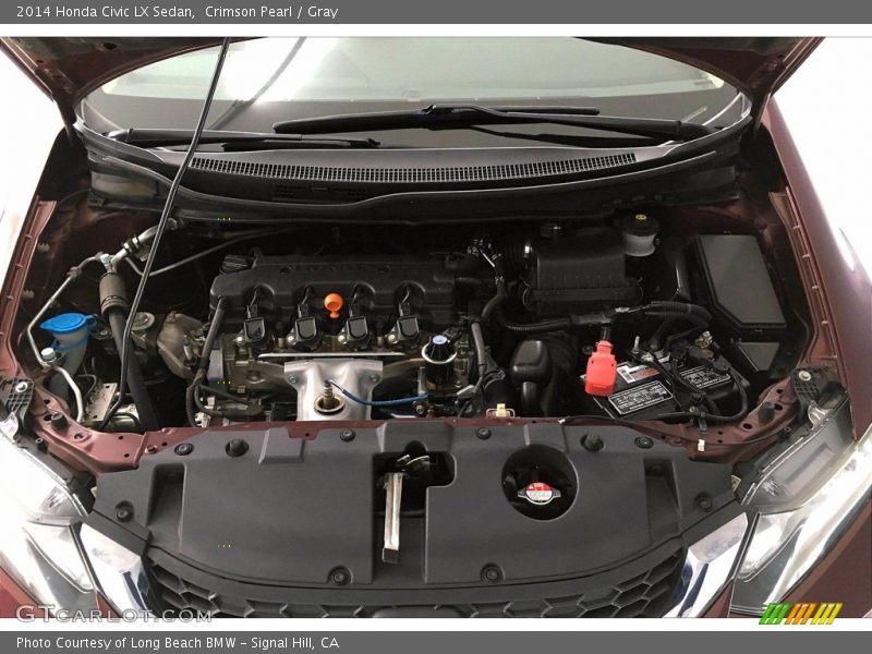 Crimson Pearl / Gray 2014 Honda Civic LX Sedan