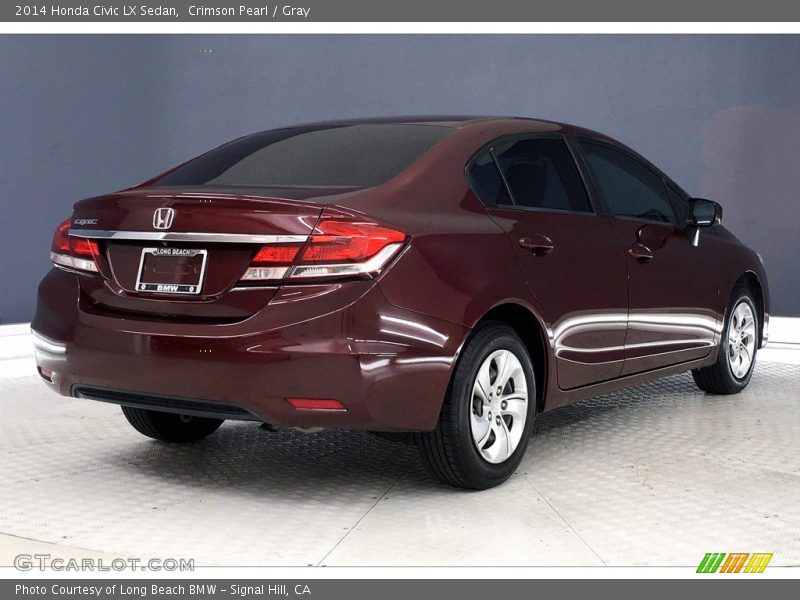 Crimson Pearl / Gray 2014 Honda Civic LX Sedan