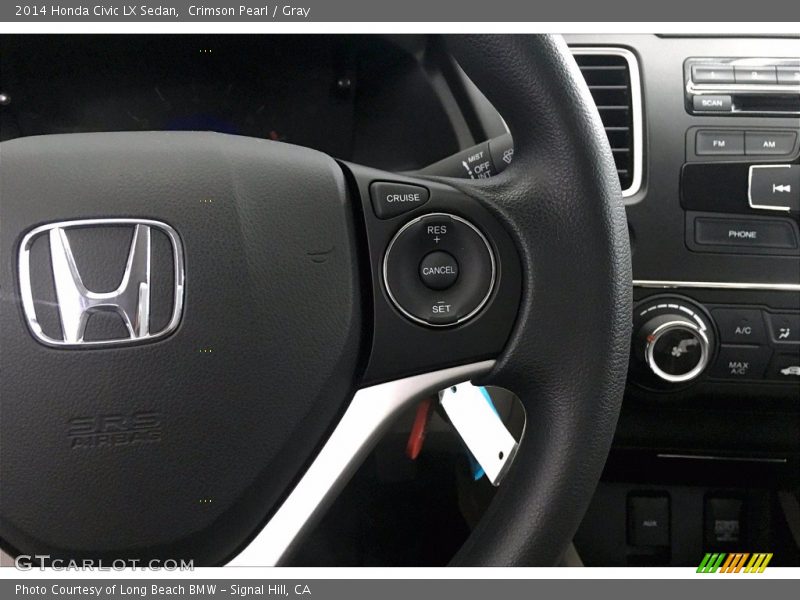 Crimson Pearl / Gray 2014 Honda Civic LX Sedan