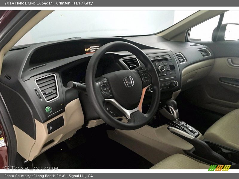 Crimson Pearl / Gray 2014 Honda Civic LX Sedan