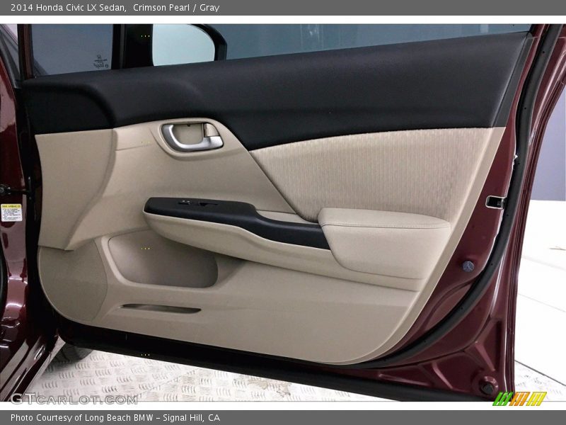Crimson Pearl / Gray 2014 Honda Civic LX Sedan