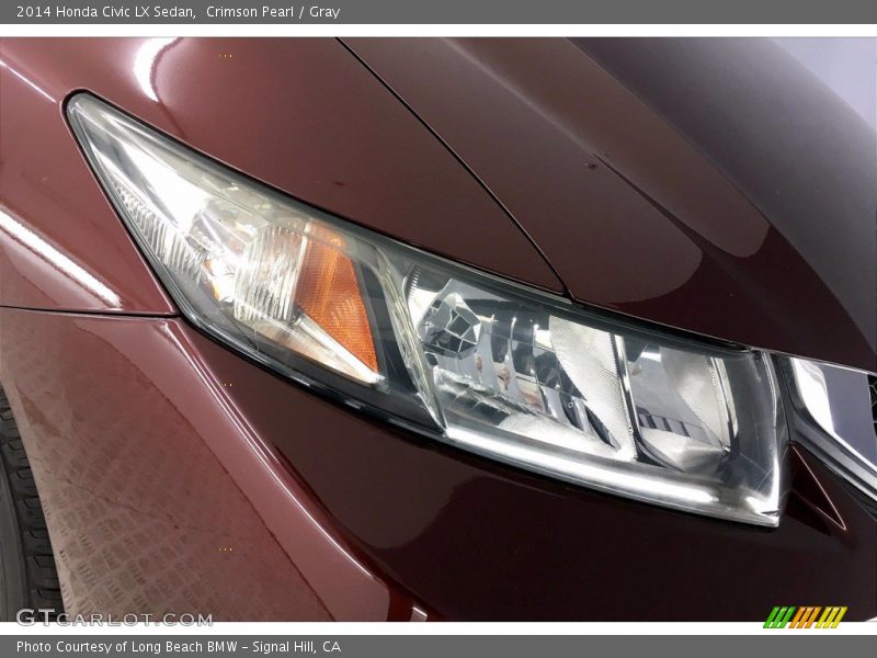 Crimson Pearl / Gray 2014 Honda Civic LX Sedan