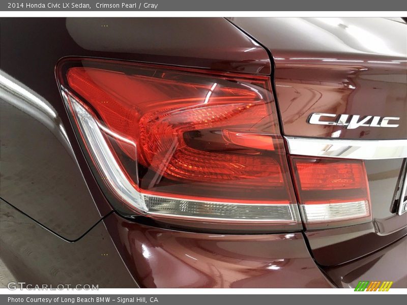 Crimson Pearl / Gray 2014 Honda Civic LX Sedan