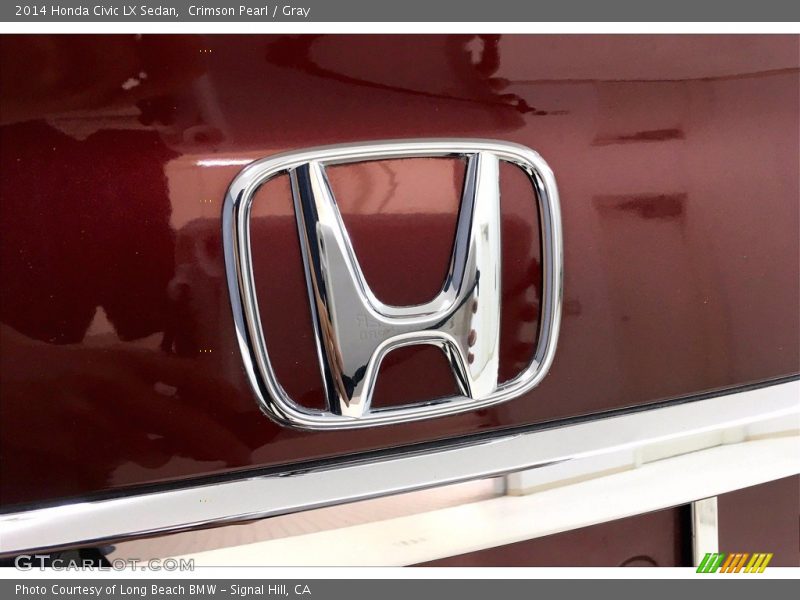 Crimson Pearl / Gray 2014 Honda Civic LX Sedan
