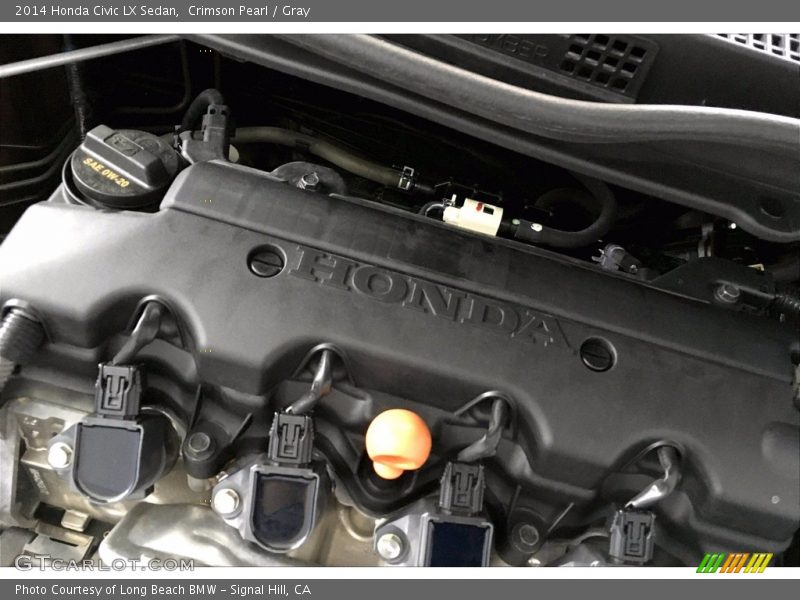 Crimson Pearl / Gray 2014 Honda Civic LX Sedan