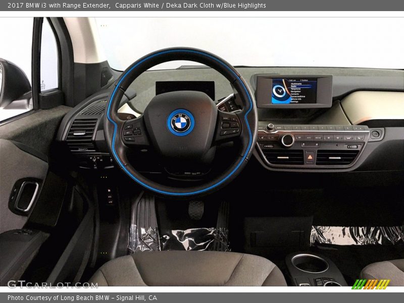 Capparis White / Deka Dark Cloth w/Blue Highlights 2017 BMW i3 with Range Extender