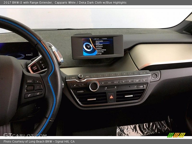 Capparis White / Deka Dark Cloth w/Blue Highlights 2017 BMW i3 with Range Extender