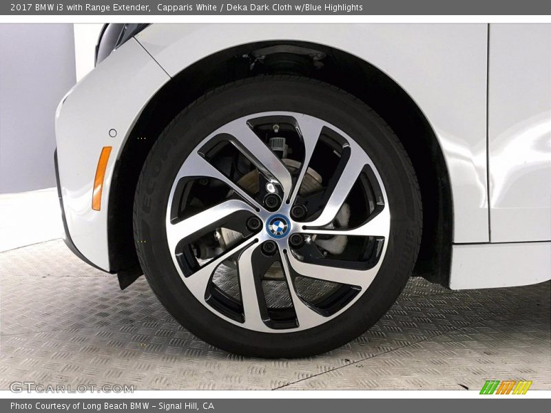 Capparis White / Deka Dark Cloth w/Blue Highlights 2017 BMW i3 with Range Extender