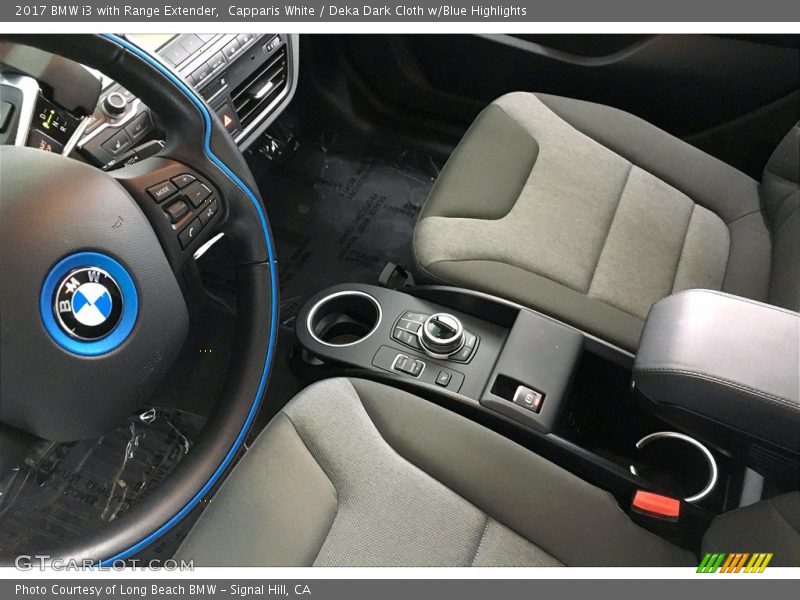 Capparis White / Deka Dark Cloth w/Blue Highlights 2017 BMW i3 with Range Extender