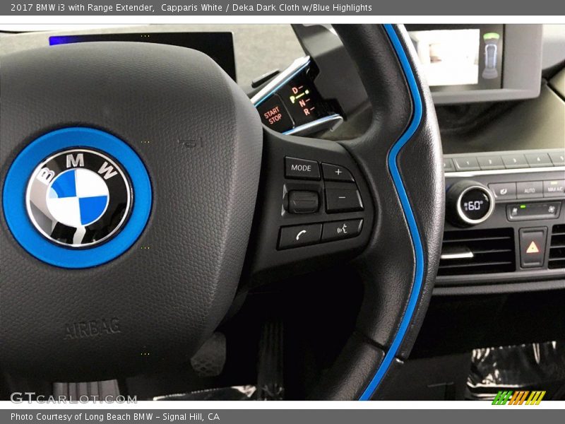 Capparis White / Deka Dark Cloth w/Blue Highlights 2017 BMW i3 with Range Extender