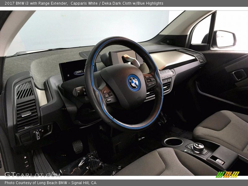 Capparis White / Deka Dark Cloth w/Blue Highlights 2017 BMW i3 with Range Extender