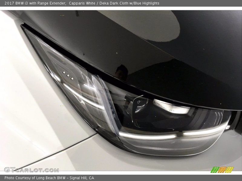 Capparis White / Deka Dark Cloth w/Blue Highlights 2017 BMW i3 with Range Extender