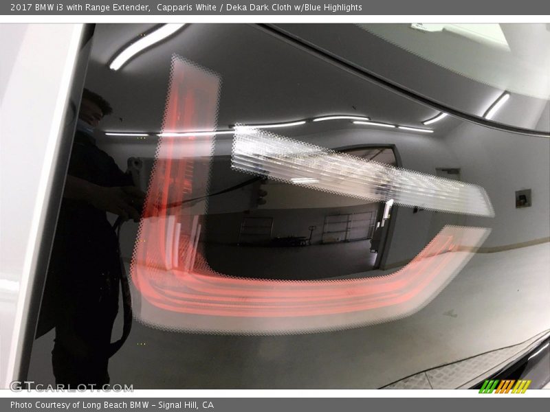 Capparis White / Deka Dark Cloth w/Blue Highlights 2017 BMW i3 with Range Extender