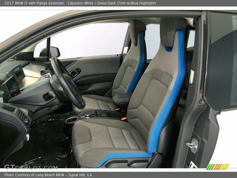 Capparis White / Deka Dark Cloth w/Blue Highlights 2017 BMW i3 with Range Extender