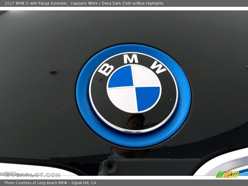 Capparis White / Deka Dark Cloth w/Blue Highlights 2017 BMW i3 with Range Extender
