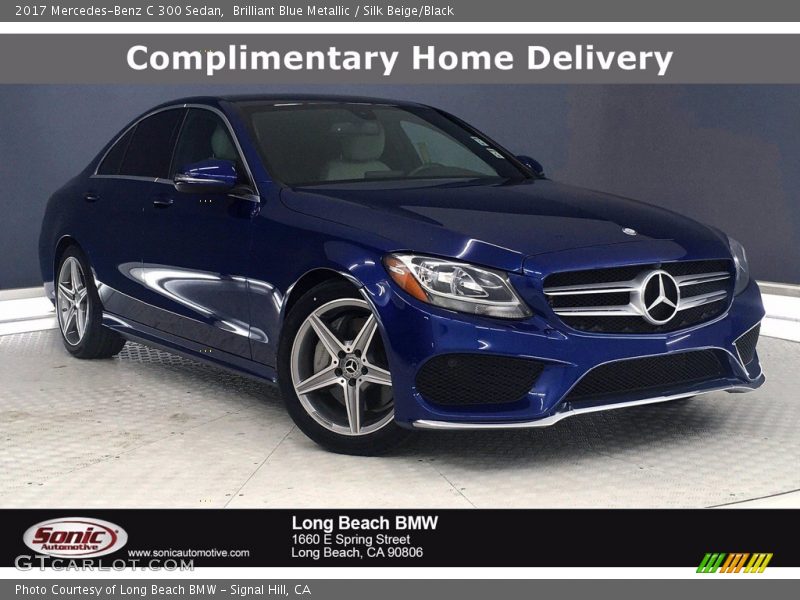 Brilliant Blue Metallic / Silk Beige/Black 2017 Mercedes-Benz C 300 Sedan