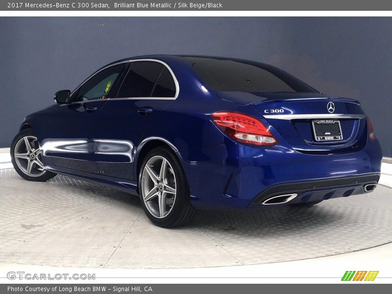 Brilliant Blue Metallic / Silk Beige/Black 2017 Mercedes-Benz C 300 Sedan